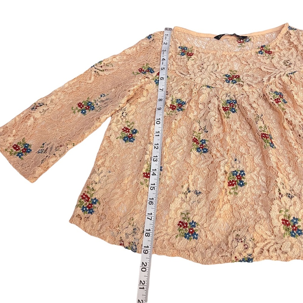 Zara Basic Collection Long Sleeve Scope Neck Lace… - image 4